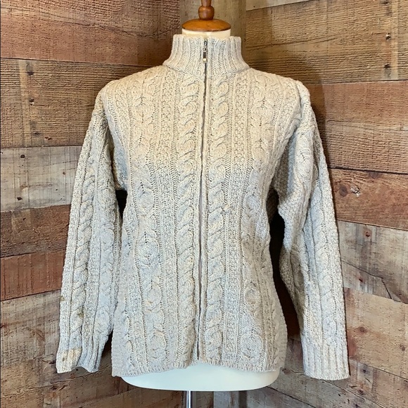 Aran Crafts Sweaters - ARAN CRAFTS Cream Irish Fisherman’s Wool Cardigan